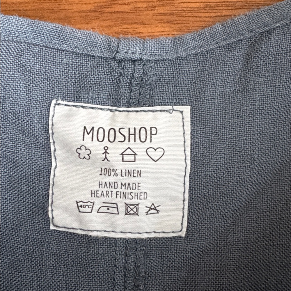 Mooshoplinen MOO European Linen Handmade ALICE tank top Dusty Blue Size Small - Picture 5 of 8